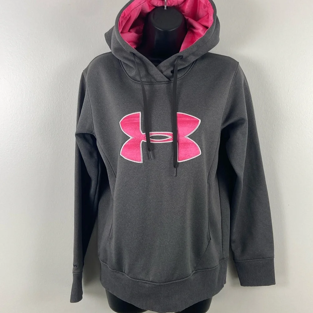✨3/$25✨ Under Armour Pink and Gray Hoodie - S - Picture 1 of 7
